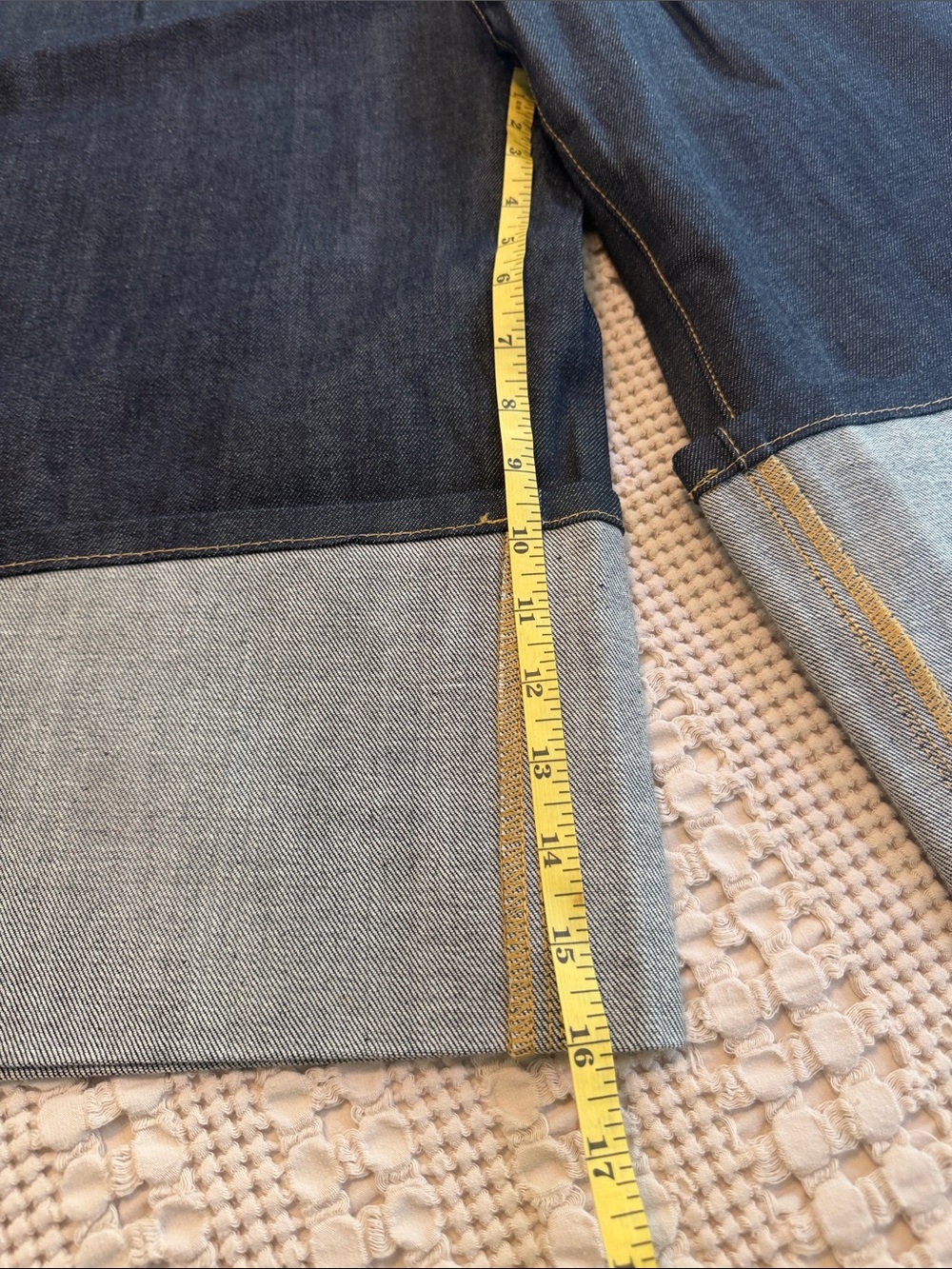 Fashion Nova Dark Blue Two-Tone Wide Leg Jeans - Picture 3 of 6